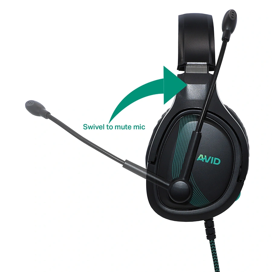 AVIGA Gaming Headset Swivel to Mute Feature